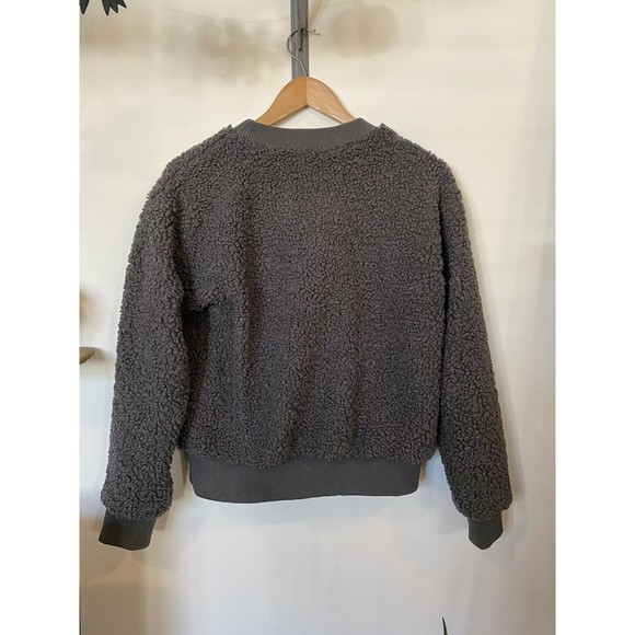Truth By Republic Textured Faux Fur Gray Boxy Pullover Sweater Women Size XS - Picture 5 of 10